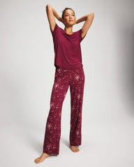 SCATTERED SQUARES VP/FOIL - Packaged Short-Sleeve Pant Pajama Set