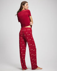 FIRST NIGHT RED/FOIL - Packaged Short-Sleeve Pant Pajama Set