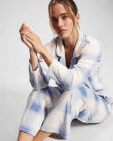 FROSTED PLAID BLUE - Long Sleeve Pajama Set