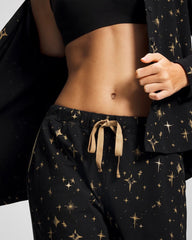 STELLAR SCENE BLACK/FOIL - Ankle Pajama Pant