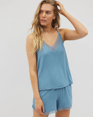 BLUE HEAVEN - Geo Lace Pajama Cami