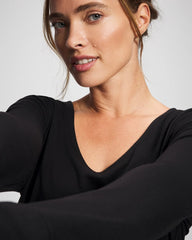 BLACK - Long Sleeve Pajama Top