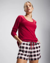 DREAMSCAPE PLAID BLACK - Pajama Shorts