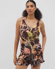PARROT-DISO PLUME G PLUM - Shirred Strap Pajama Tank