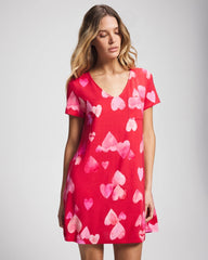 WHOLE LOTTA LOVE RED - Short Sleeve Sleepshirt