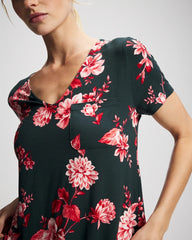 COTTAGE FLORAL GREEN - Short Sleeve Sleepshirt