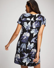 WHIMSICAL WINGS BLK MID - Short Sleeve Sleepshirt