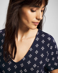 BELLE FOULARD NAVY - Short Sleeve Sleepshirt