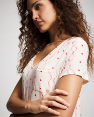 COQUETTE VALENTINE CHAMP - Short Sleeve Long Sleepshirt