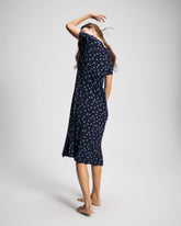 MOVEMENT DOT NAVY - Short Sleeve Long Sleepshirt