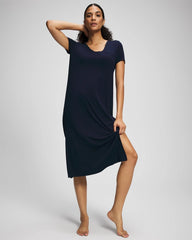 NIGHTFALL NAVY - Short Sleeve Long Sleepshirt