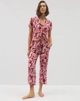 KASHMIR PAISLEY KISS - Piped Crop Pajama Pants