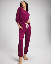 POMEGRANATE WINE - Banded Ankle Pajama Pant