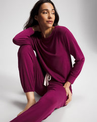 POMEGRANATE WINE - Banded Ankle Pajama Pant