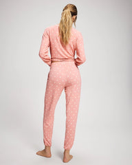 DREAMY DOT MID BLUSH PINK - Banded Ankle Pajama Pant