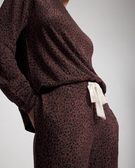 HOT SPOT MOCHA - Banded Ankle Pajama Pant