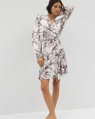 PALM PERFECT CHAMPAGNE - Long-Sleeve Short Robe