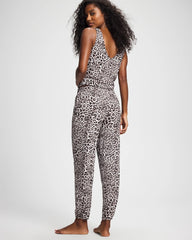 DIVINE LEOPARD TAUPE - Banded Ankle Pajama Pant