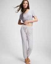 NIGHTCAP STRIPE LILAC ASH - Banded Ankle Pajama Pant