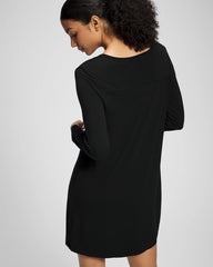 BLACK - Long-Sleeve Sleepshirt