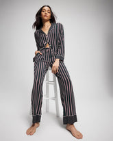 MIDNIGHT STRIPE GREEN JOL - Printed Pajama Pant