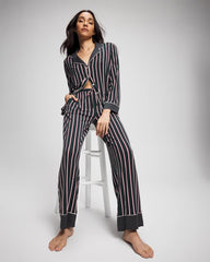 MIDNIGHT STRIPE GREEN JOL - Printed Pajama Pant