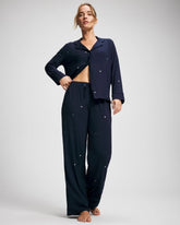 SILVER DEW DROP/NAVY - Printed Pajama Pant