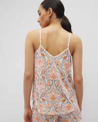 VINE PAISLEY CHAMPAGNE M - V-Neck Pajama Cami