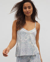 GLOBAL PAISLEY GRAND C - Piped Pajama Cami