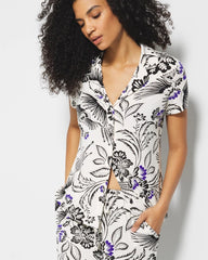 FLY BY NIGHT CHMPGNE DRMS - Short Sleeve Notch Collar Pajama Top