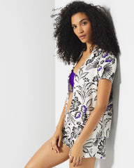 FLY BY NIGHT CHMPGNE DRMS - Short Sleeve Notch Collar Pajama Top