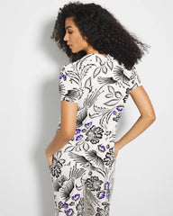 FLY BY NIGHT CHMPGNE DRMS - Short Sleeve Notch Collar Pajama Top