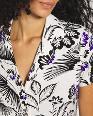 FLY BY NIGHT CHMPGNE DRMS - Short Sleeve Notch Collar Pajama Top