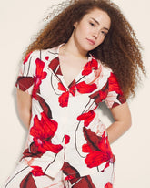 TROPIC LIKE ITS HOT WS - Short Sleeve Notch Collar Pajama Top