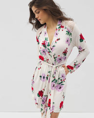 RHAPSODY FLORAL SUGAR - Short Robe With Lace