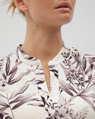 PALM PERFECT CHAMPAGNE - Short-Sleeve Button-Front Pajama Top