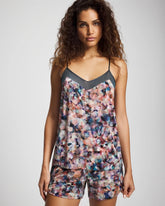 PETAL MOSAIC PETROL - Mesh Trim Pajama Cami