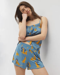 FELINE FUN BLUE HEAVEN - Pajama Shorts