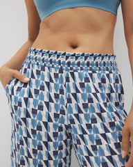 PRISM GEO MID NAVY - Cropped Pajama Pants