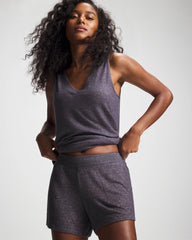 GRAY INK/PEARLED IVORY - CozyLuxe Pajama Short