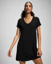 BLACK - Short-Sleeve Sleepshirt