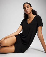 BLACK - Short-Sleeve Sleepshirt
