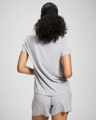HEATHER OPAL GRAY - Short Sleeve Pajama Tee