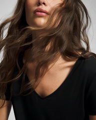 BLACK - Short Sleeve Pajama Tee