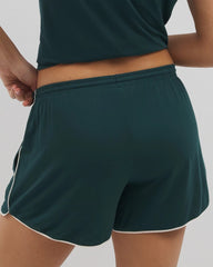 DARK SEA - Solid Piped Pajama Shorts