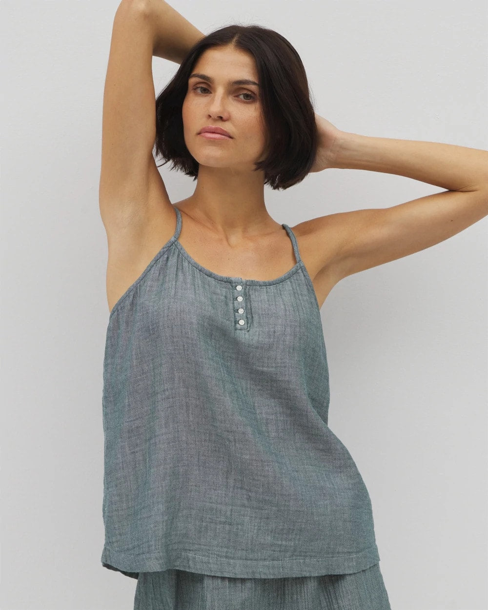 DARK SEA CROSSDYE - Cotton Gauze Pajama Cami