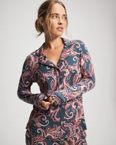 IMPERIAL PAISLEY MD PET - Long-Sleeve Printed Notch Collar Pajama Top