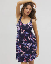 BLOOM BRIGHTLY NAVY - Cool Nights Ruffle Strap Chemise