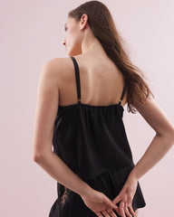 BLACK - Silk Pajama Cami