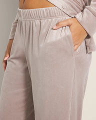 SILVER TAUPE - bed Wide-Leg Pajama Pants